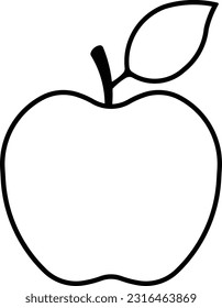 apple fruit vegetable food green Outline