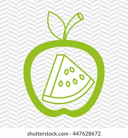 apple fruit with watermelon isolated icon design, vector illustration  graphic 