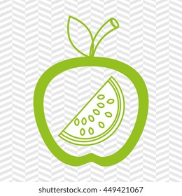 apple fruit with watermelon isolated icon design, vector illustration  graphic 