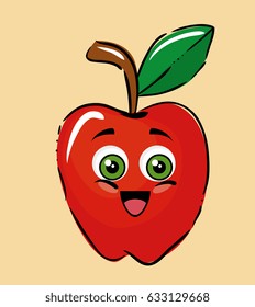 apple fruits comic characters