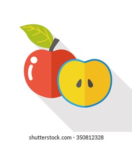 apple fruits flat icon