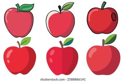 apple fruits vector,Red apple vector. healthy sweet fruit
