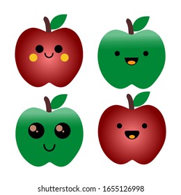 Carácter chistoso de Apple estilo plano aislado en fondo blanco