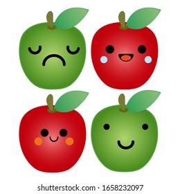 Apple funny character icon on white background