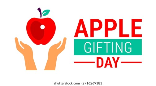 Apple Gifting Day Hintergrund, Banner, Karte oder Poster Design-Vorlage wird jedes Jahr im Januar beobachtet, um das Bewusstsein für die Mission zu erhöhen. Vektorgrafik.