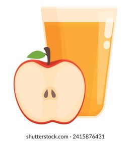 Apple glass cider icon cartoon vector. Season natural. Hot wine party