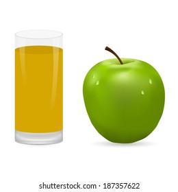 apple and glass of juice