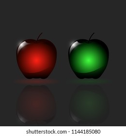 apple glass red and green
