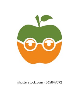 apple glasses smart apple education logo design
