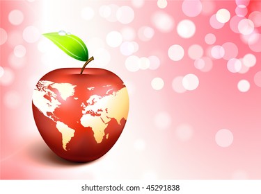 Globe de Apple sobre fondo abstracto Vector original Ilustración EPS10