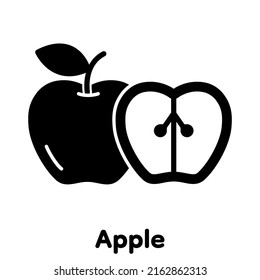 Apple glyph icon, Vector, Illustration.