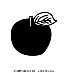 Icono de glifo de manzana, Ilustración vectorial