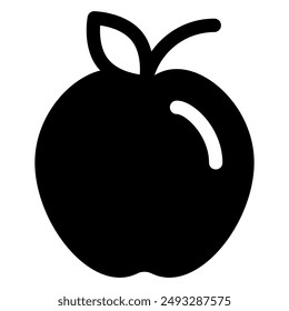 Apple Glyph Icon Vektorillustration auf weißem Hintergrund