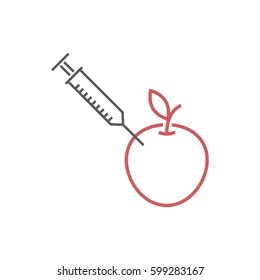 Apple GMO line icon.. Vector sign for web graphic.