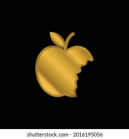 Icono metálico chapado en oro de Apple o vector de logotipo