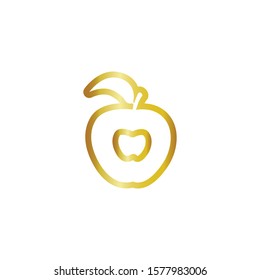 Apple golden vector icon on a white background