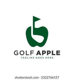 apple golf vector illustration logo design