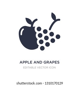 apple and grapes icon on white background. Simple element illustration from Food concept. apple and grapes icon symbol design.