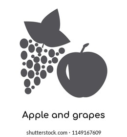 Apple and grapes icon vector isolated on white background for your web and mobile app design, Apple and grapes logo concept