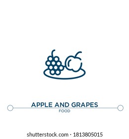apple and grapes outline vector icon. simple element illustration. apple and grapes outline icon from editable food concept. can be used for web and mobile
