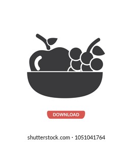 Apple, grapes vector icon