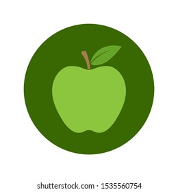 Apple graphic icon. Apple sign in the circle isolated on white background. Vector illustration
