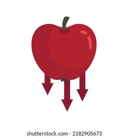 Apple gravity icon. Flat illustration of apple gravity vector icon isolated on white background