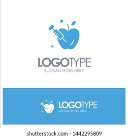 Apple, Gravity, Science Blue Solid Logo with place for tagline
