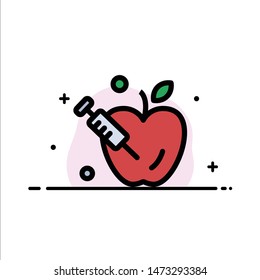 Apple, Gravity, Science  Business Flat Line Filled Icon Vector Banner Template