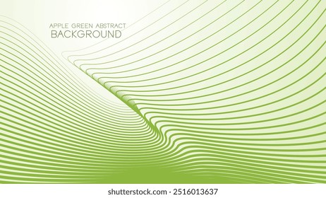 Fondo abstracto verde de Apple con línea curva para el telón de fondo o la presentación