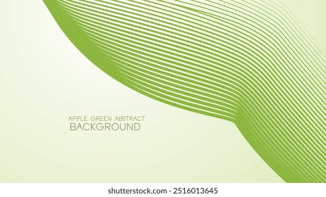 Apple green abstract background with curve line for backdrop or presentation