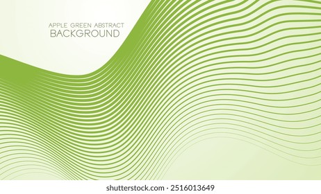 Apple green abstract background with curve line for backdrop or presentation