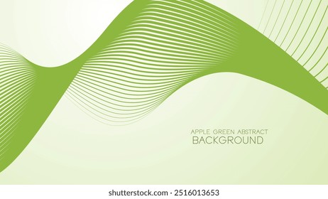 Apple green abstract background with curve line for backdrop or presentation