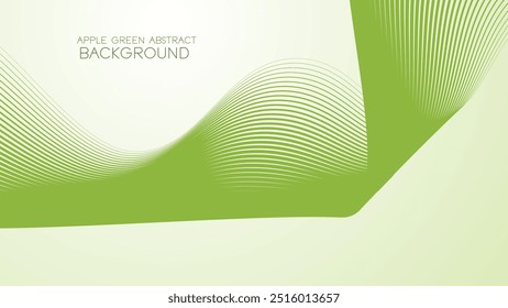 Apple green abstract background with curve line for backdrop or presentation
