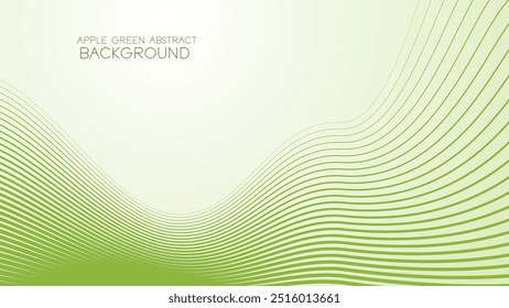 Apple green abstract background with curve line for backdrop or presentation