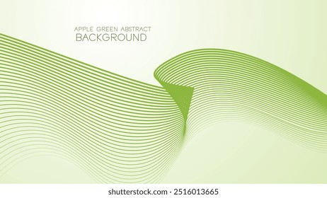 Apple green abstract background with curve line for backdrop or presentation