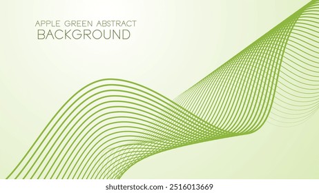 Apple green abstract background with curve line for backdrop or presentation