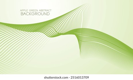 Apple green abstract background with curve line for backdrop or presentation