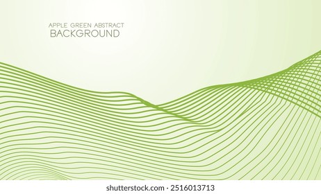 Fondo abstracto verde de Apple con línea curva para el telón de fondo o la presentación