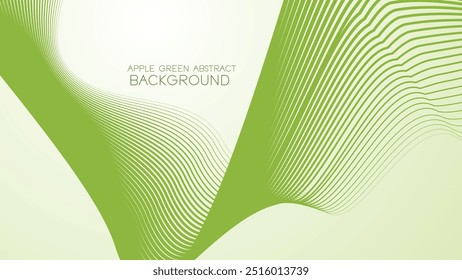 Apple green abstract background with curve line for backdrop or presentation