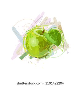 apple green. Abstract illustration of green apple