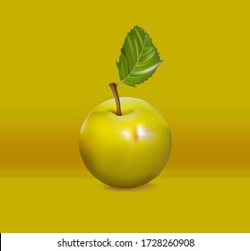 Una manzana. manzanas verdes. manzanas 3d realistas. Ilustración Detallada 3d Aislada En verde. Elemento De Diseño Para Empaquetado Web O Impresión. Ilustración vectorial de manzana verde. Una sola manzana.