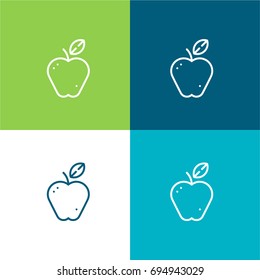 Apple green and blue material color minimal icon or logo design