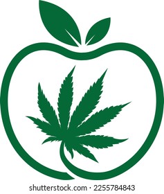 Vector del logotipo de Apple green canabis