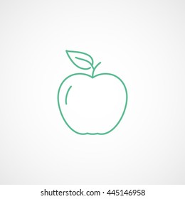 Apple Green Line Icon On White Background