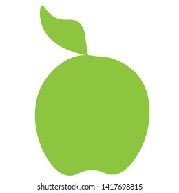 Apple green on white background one line drawing, vector illustration	
