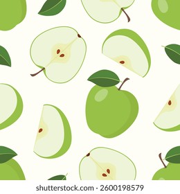 Apple green pattern on beige background 