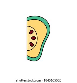 parte verde manzana naturaleza fruta fresca icono de ilustración vectorial