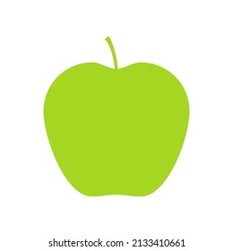 Apple green silhouette icon. Vector isolated on white.