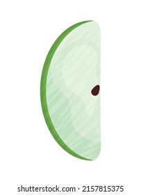 Apfelgrün-Slice-Design auf Weiß